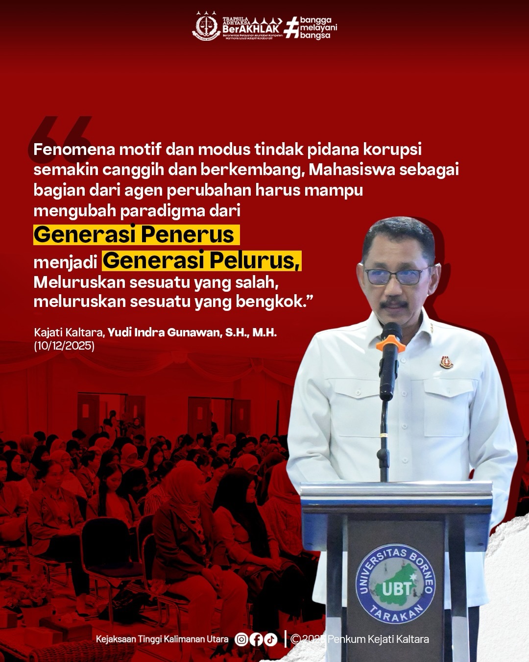 Kuliah Umum Kepala Kajati di UBT